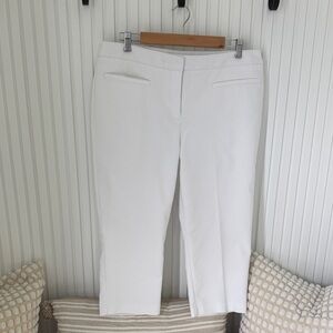 Women's White Cropped Ponte Pants